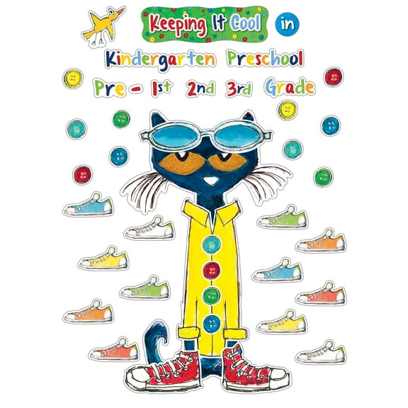 Edupress Pete The Cat Rectangular Bulletin Board Set, Multicolor