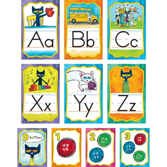 Edupress Pete the Cat Alphabet Bulletin Board Accents, Multicolor