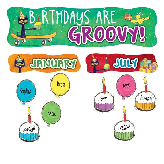 Edupress Pete the Cat Happy Birthday Mini Bulletin Board Set
