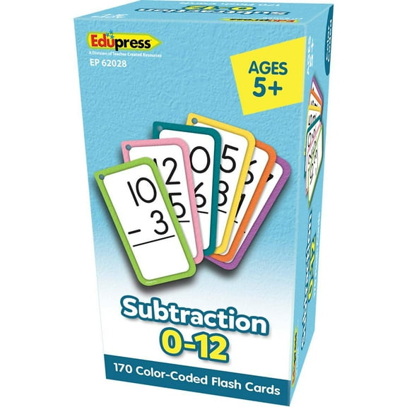 Edupress Subtraction Flash Cards - All Facts 0-12
