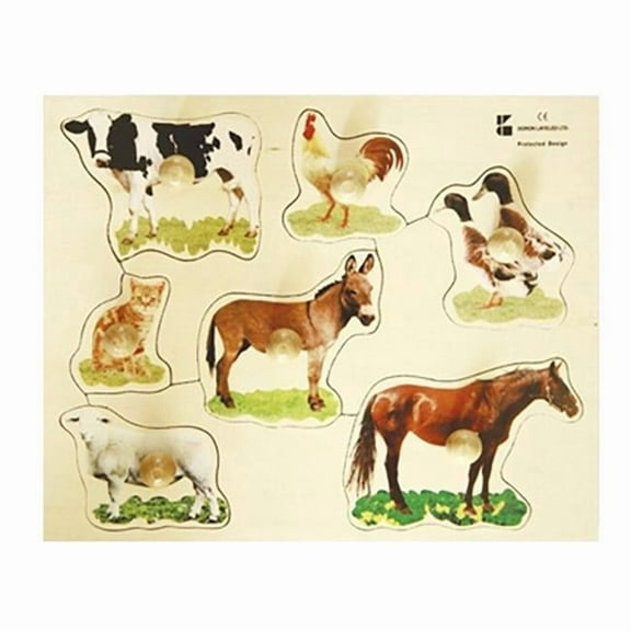 Edushape Large Knob Puzzle - Farm Animals