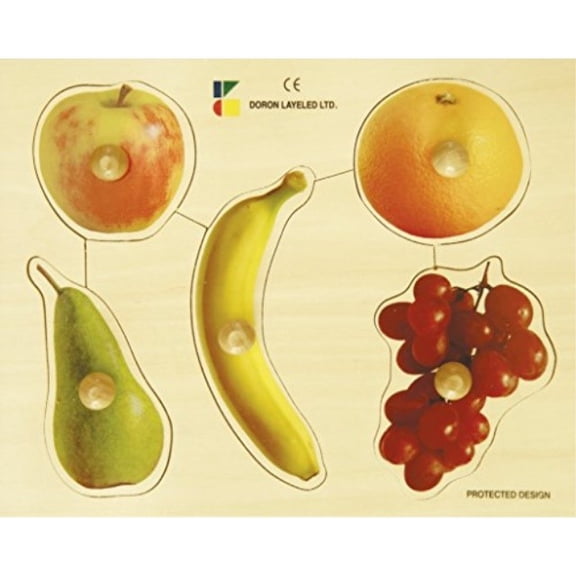 Edushape Large Knob Fruits Puzzle, 5 Piece
