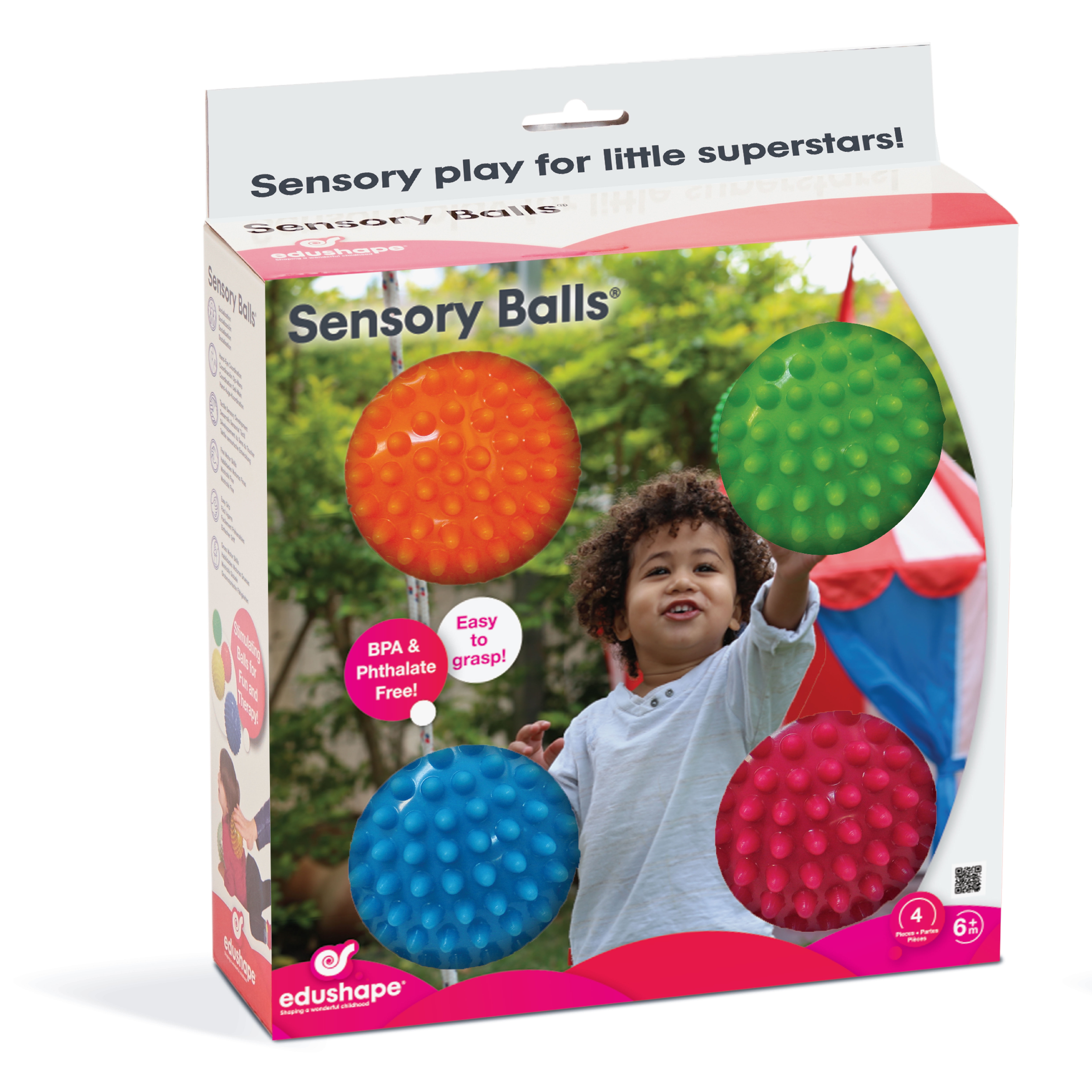 Edushape Sensory Balls for Baby Pack of 4 Baby Balls Balls for