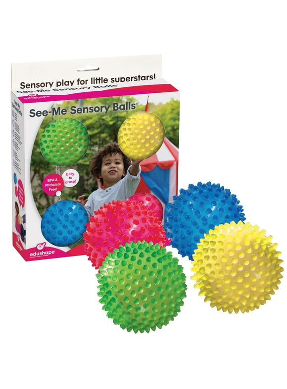 Edushape The Original Sensory Balls for Baby 4-Inch Transparent Primary Colors