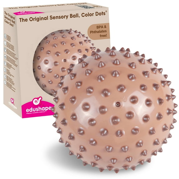 Edushape The Original Sensory Balls for Baby 7-Inch Color Dots Boho Chic - Coffee