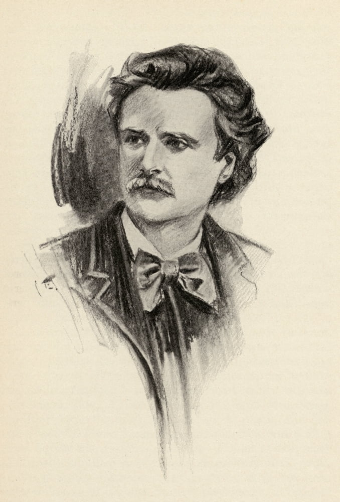 Edvard Grieg 1843-1907 Norwegian Composer Portrait By Chase Emerson American Artist 1874-1922 Canvas Art - Ken Welsh Design Pics (12 x 18)