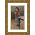 thumbnail image 1 of Edvard Munch 12x18 Gold Ornate Wood Frame and Double Matted Museum Art Print Titled - Redhaired Girl with White Rat (1886), 1 of 4