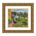 thumbnail image 1 of Edvard Munch 13x12 Gold Ornate Wood Frame and Double Matted Museum Art Print Titled - Clothes on a Line in Asgardstrand (1902), 1 of 4