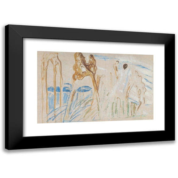 Edvard Munch 14x11 Black Modern Framed Museum Art Print Titled - Rugged Trunks in Snow (1923)