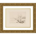 thumbnail image 1 of Edvard Munch 14x11 Gold Ornate Wood Frame and Double Matted Museum Art Print Titled - Norwegian Landscape (1908), 1 of 4