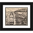 thumbnail image 1 of Edvard Munch 14x12 Black Ornate Wood Framed Double Matted Museum Art Print Titled: Girl Bathing (1982), 1 of 5
