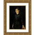 thumbnail image 1 of Edvard Munch 14x18 Gold Ornate Wood Frame and Double Matted Museum Art Print Titled - Inger in Black (1884), 1 of 4