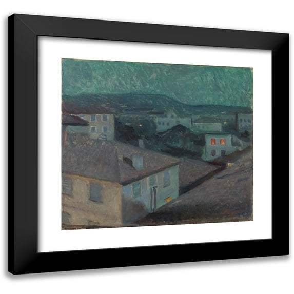 Edvard Munch 16x15 Black Modern Framed Museum Art Print Titled - Night in Nice (1891)