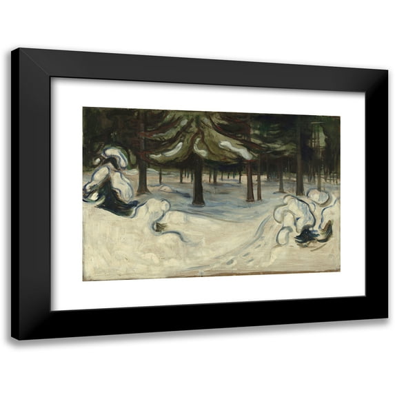 Edvard Munch 18x13 Black Modern Framed Museum Art Print Titled - Winter (1899)