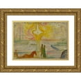 thumbnail image 1 of Edvard Munch 18x13 Gold Ornate Wood Frame and Double Matted Museum Art Print Titled - Sunrise in the Harbour (1893-94), 1 of 4