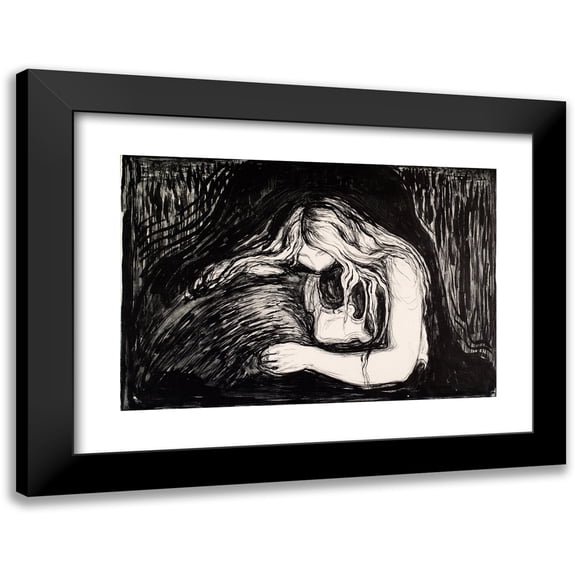 Edvard Munch 18x14 Black Modern Framed Museum Art Print Titled - Vampire I