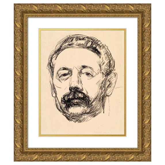 Edvard Munch 20x24 Gold Ornate Framed and Double Matted Museum Art Print Titled - Portrait of Tor Hedberg (1991)