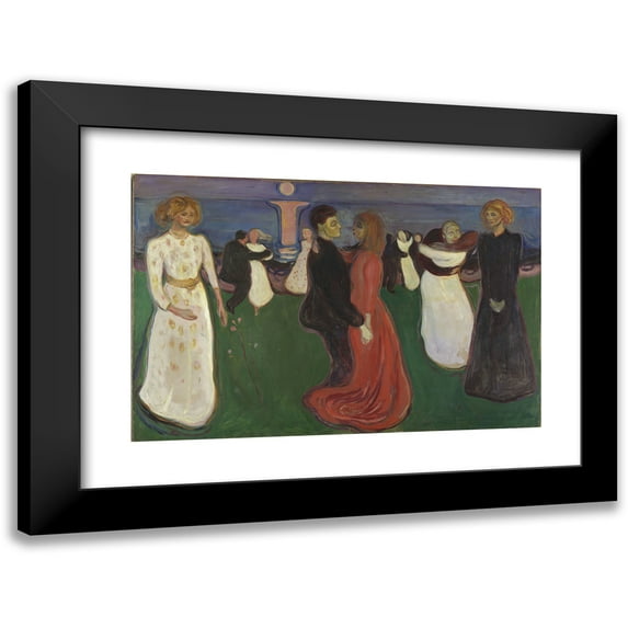 Edvard Munch 24x17 Black Modern Framed Museum Art Print Titled - The Dance of Life (1899-1900)