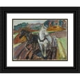 thumbnail image 1 of Edvard Munch 24x19 Black Ornate Framed Double Matted Museum Art Print Titled: Autumn Ploughing (1919), 1 of 5