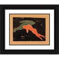 thumbnail image 1 of Edvard Munch 24x19 Black Ornate Framed Double Matted Museum Art Print Titled: Encounter in Space (1899), 1 of 5