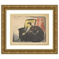 thumbnail image 1 of Edvard Munch 24x20 Gold Ornate Framed and Double Matted Museum Art Print Titled - Ghosts; Osvald (1920), 1 of 4