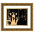 thumbnail image 1 of Edvard Munch 24x20 Gold Ornate Framed and Double Matted Museum Art Print Titled - Thunder (Ashes II) (1984), 1 of 4