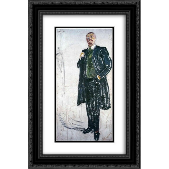 Edvard Munch 2x Matted 16x24 Black Ornate Framed Art Print 'Jens Thiis'