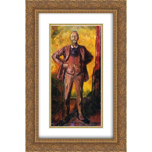 Edvard Munch 2x Matted 16x24 Gold Ornate Framed Art Print 'Professor Daniel Jacobson'