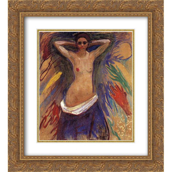 Edvard Munch 2x Matted 20x22 Gold Ornate Framed Art Print 'The Hands'