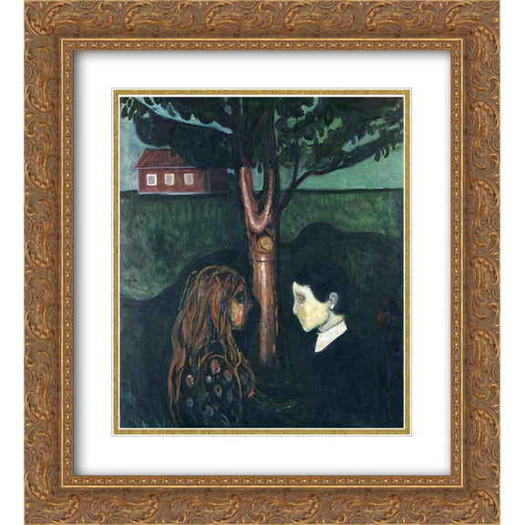 Edvard Munch 2x Matted 20x24 Gold Ornate Framed Art Print 'Eye in Eye'