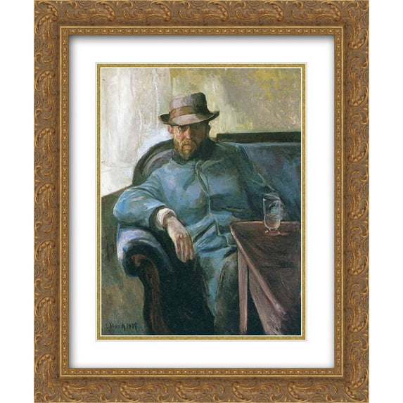 Edvard Munch 2x Matted 20x24 Gold Ornate Framed Art Print 'Writer Hans Jaeger'