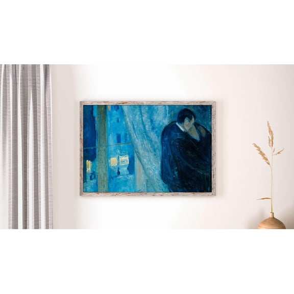 Edvard Munch - Kiss By The Window. Art Poster, Couple, Love Poster, Living Room Wall Art, Giclee, Home Decor, Unframed Poster Size 24x36