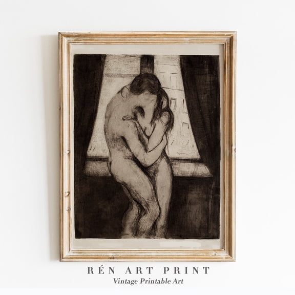 Edvard Munch The Kiss Print, Unframed Paper Poster 8x10in