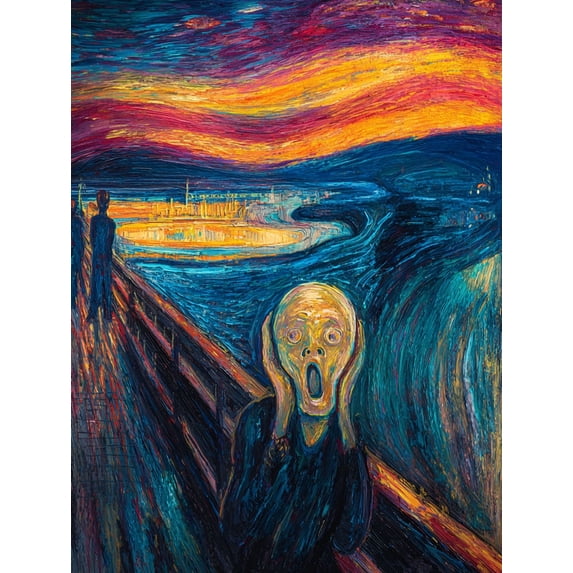 Edvard Munch The Scream Canvas Print Home Office Museum Style Wall Art