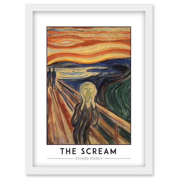 Edvard Munch The Scream Expressionist Painting Artwork Framed Wall Art Print A4