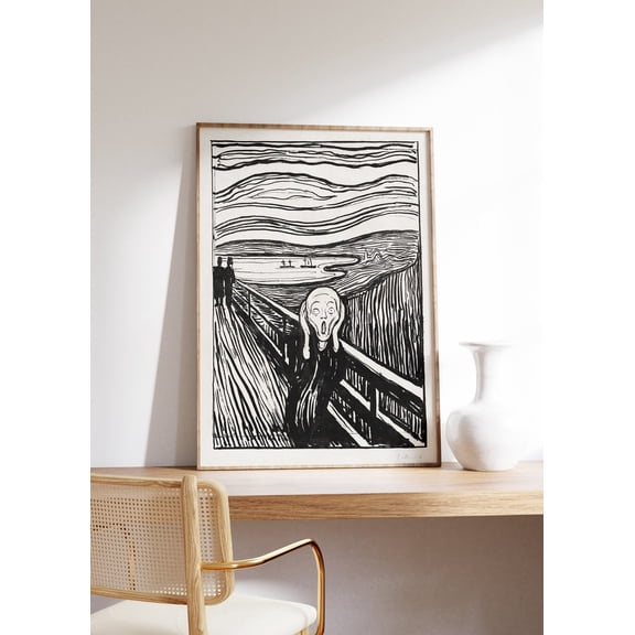 Edvard Munch The Scream Lithograph Poster, Unframed Size 12x18