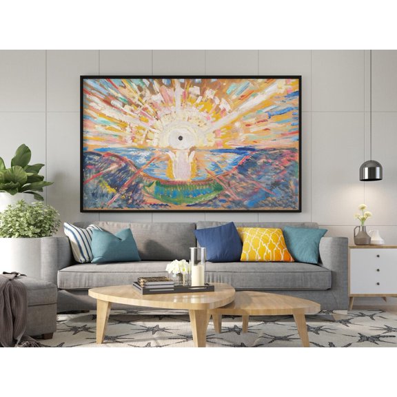 Edvard Munch The Sun Solen Vibrant Abstract Dawn Modern Expressionism Art, Unframed Poster