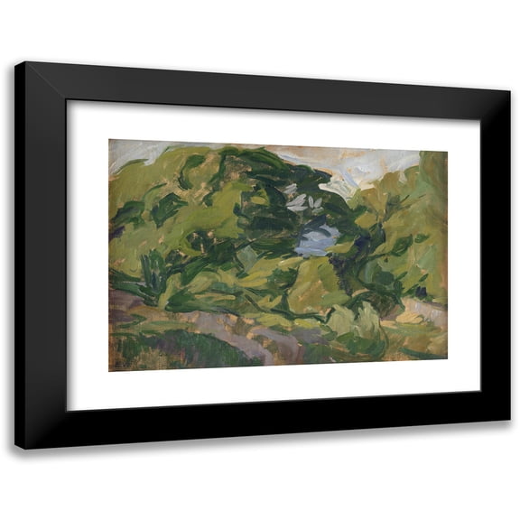 Edvard Weie 14x11 Black Modern Framed Museum Art Print Titled - Landscape, Christianso (1908 - 1913)