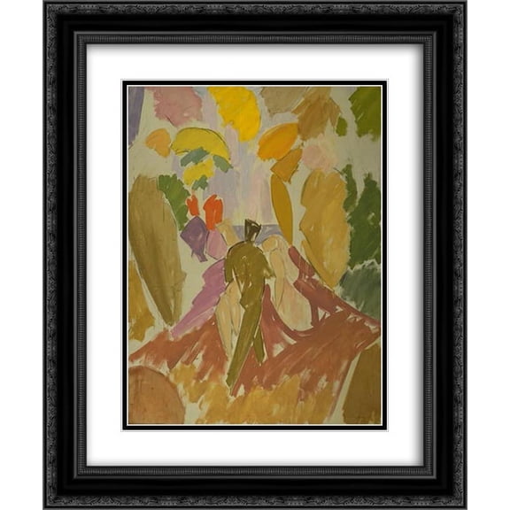 Edvard Weie 2x Matted 20x24 Black Ornate Framed Art Print 'Faun and Nymph'