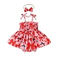 thumbnail image 1 of Edvintorg 0-18 Months Newborn Baby Girl Clothes Summer Infant Cotton Outfits Sleeveless Skirt Baby Girls Bow Tie Dress Romper Hair Band Set, 1 of 1