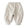 thumbnail image 1 of Edvintorg 0-2 Years Toddler Baby Pants Cute Solid Color Elastic Waist Casual Leg Tied Pants for Outerwear with Pocket Loungewear Boys Athletic Pants, 1 of 3