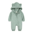 thumbnail image 1 of Edvintorg 0-24Months Winter Baby Rompers Long Sleeve Clearance Baby Girls Boys Cotton Clothes Romper Casual Hooded Bear Ears Jumpsuit Pullover Zipper Overalls, 1 of 4