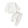 thumbnail image 1 of Edvintorg 0M-4Y Children's Sports Suit Fashion Toddler Kids Boys Girls Clothes Sets Fashion Cute Solid Color Long Sleeve Pullover Sweatshirt Sweatpants Suit Loungewear, 1 of 5