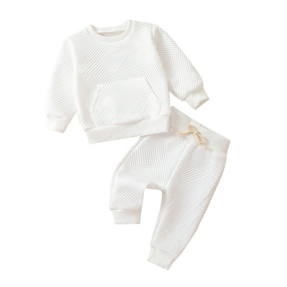 Edvintorg 0M-4Y Children's Sports Suit Fashion Toddler Kids Boys Girls Clothes Sets Fashion Cute Solid Color Long Sleeve Pullover Sweatshirt Sweatpants Suit Loungewear
