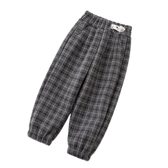 Edvintorg 1-10 Years Boys Plaid Pants Cute On Unisex Toddler Jogger Pants Kids Cotton Elastic Waist Winter Warm Sweatpants Costumes for Boys