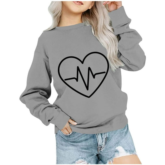 Edvintorg 1-12 Years Toddler Girl Sweatshirt Fall Winter School Clothes Outfit Cute Pattern Printed Crewneck Long Sleeve Pullover Tops Christmas Gift Kids Clothes Boys Children's Clothing