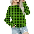 thumbnail image 1 of Edvintorg 1-12Years Girls Sweatshirt Fashion Plaid Print Long Sleeve Casual Pullover Tops Crewneck Sweatshirts for Kids Girls School Outfit Fall Winter 2024, 1 of 5