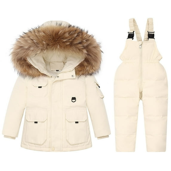 Edvintorg 1-6Years Children Clothing Set 2Pcs Baby Winter Warm Down Jackets Boys Thicken Jumpsuit Infant Overalls Baby Girl Clothes Kids Snowsuit
