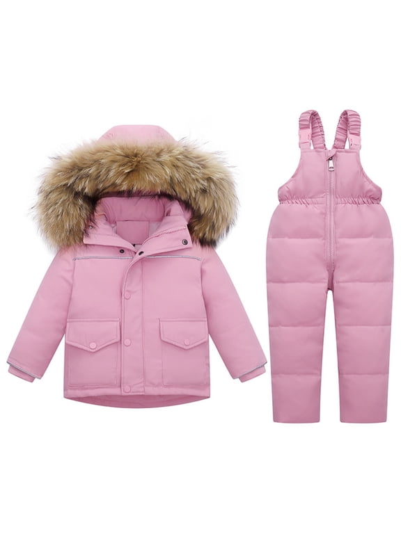 1-6Years Kids Snowsuit Children Clothing Set 2Pcs Baby Winter Warm Down Jackets Boys Thicken Jumpsuit Infant Overalls Baby Girl Clothes Sports Suit