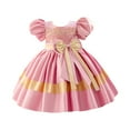 thumbnail image 1 of Edvintorg 1-7Years Bubble Sleeve Dress for Kids Girl Princess Birthday Party Skirt Little Girls Bowknot Flower Girl Dresses Toddler Adorable Pageant Dress, 1 of 6